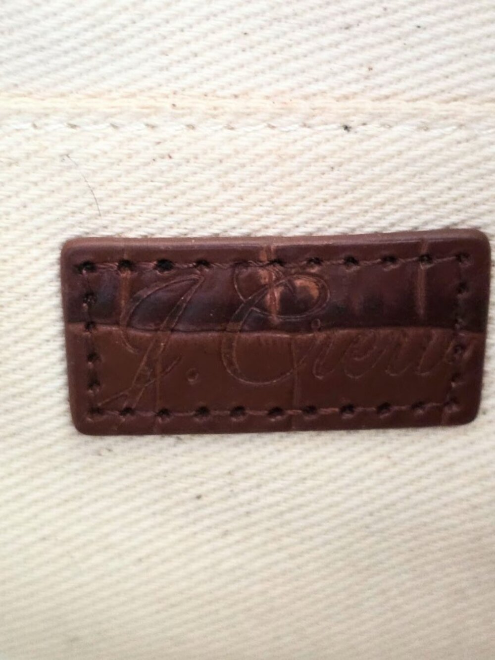 J.Crew Copenhagen Croc-Embossed Cowhide Leather Shoulder Bag Brown - Like New - Picture 8 of 16
